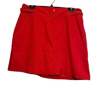 Swing Sport red skort with pockets zip front attached bike shorts size 10